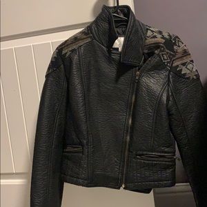Selling a black leather jacket never worn before.